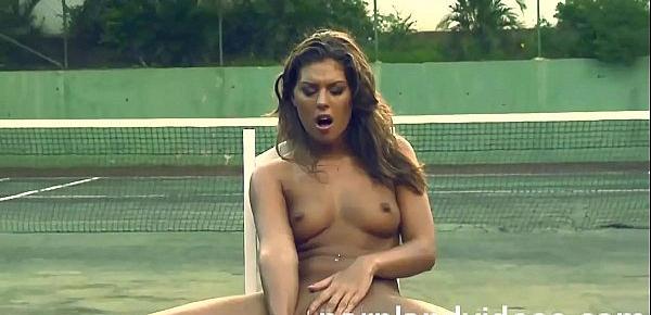  sexy Katy hot anal self fucking with tennis racket